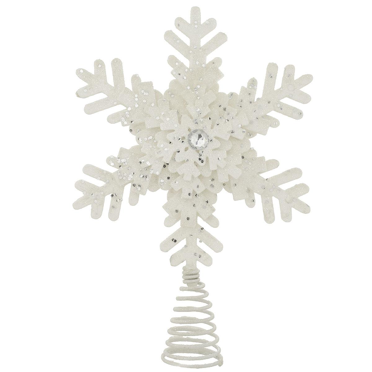 Snowflake white tree topper