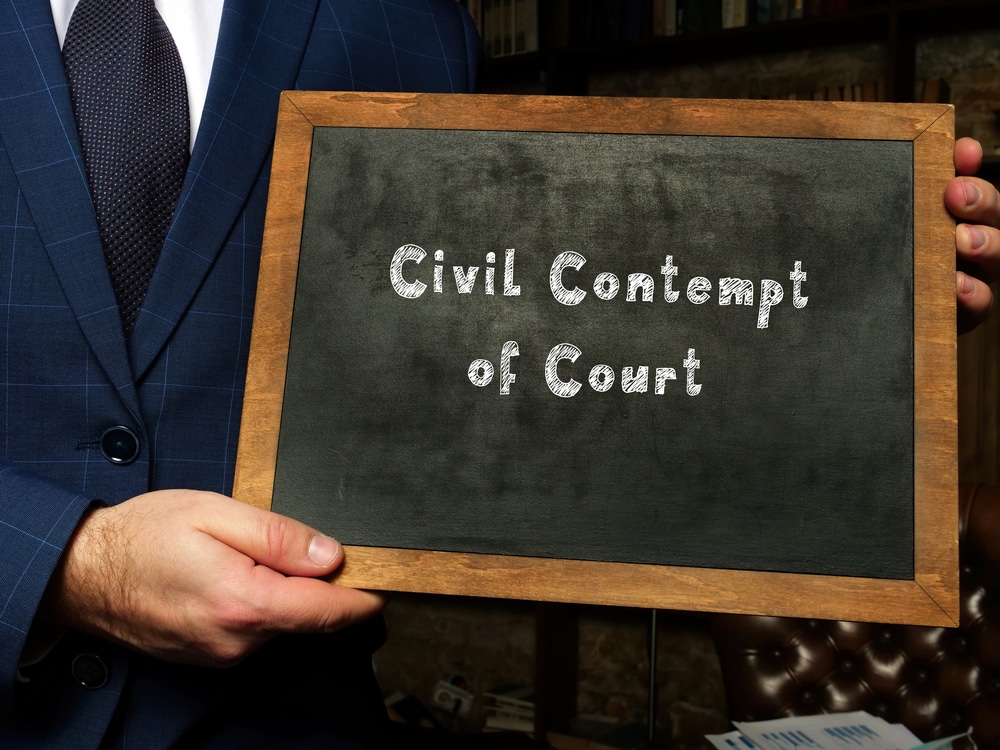 Contempt definition court of law