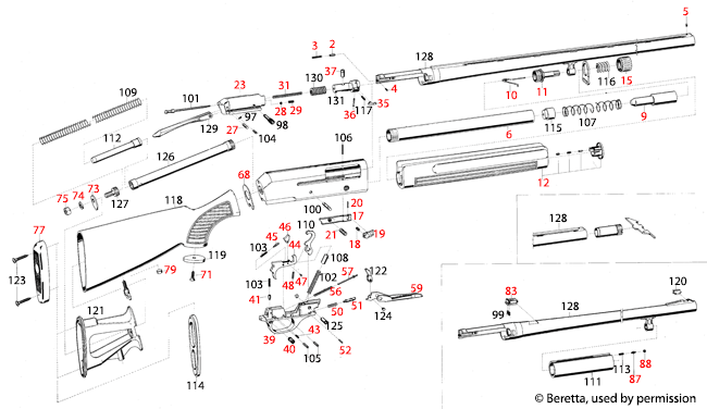 Winchester model 37 37a 370 840 do everything manual disassembly parts lists. Beretta 1200 Schematic Brownells Uk