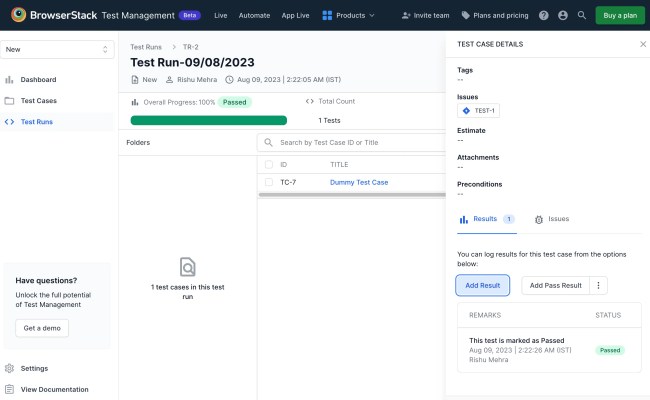 Integrate Jira With Test Management | BrowserStack Docs