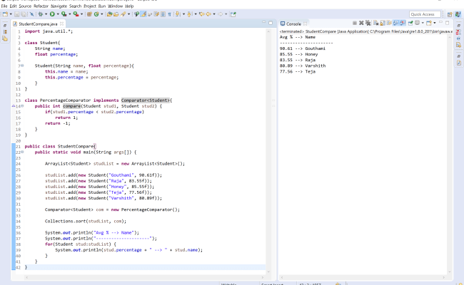 Javalatte Comparable And Comparator Interfaces In Java