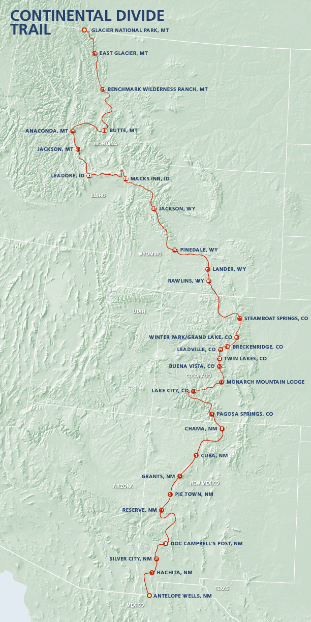 Continental Divide Trail Thru Hike Outdoor Adventures Backpacker Mag Map 