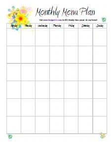 free printable menu planners meal planning meal plan