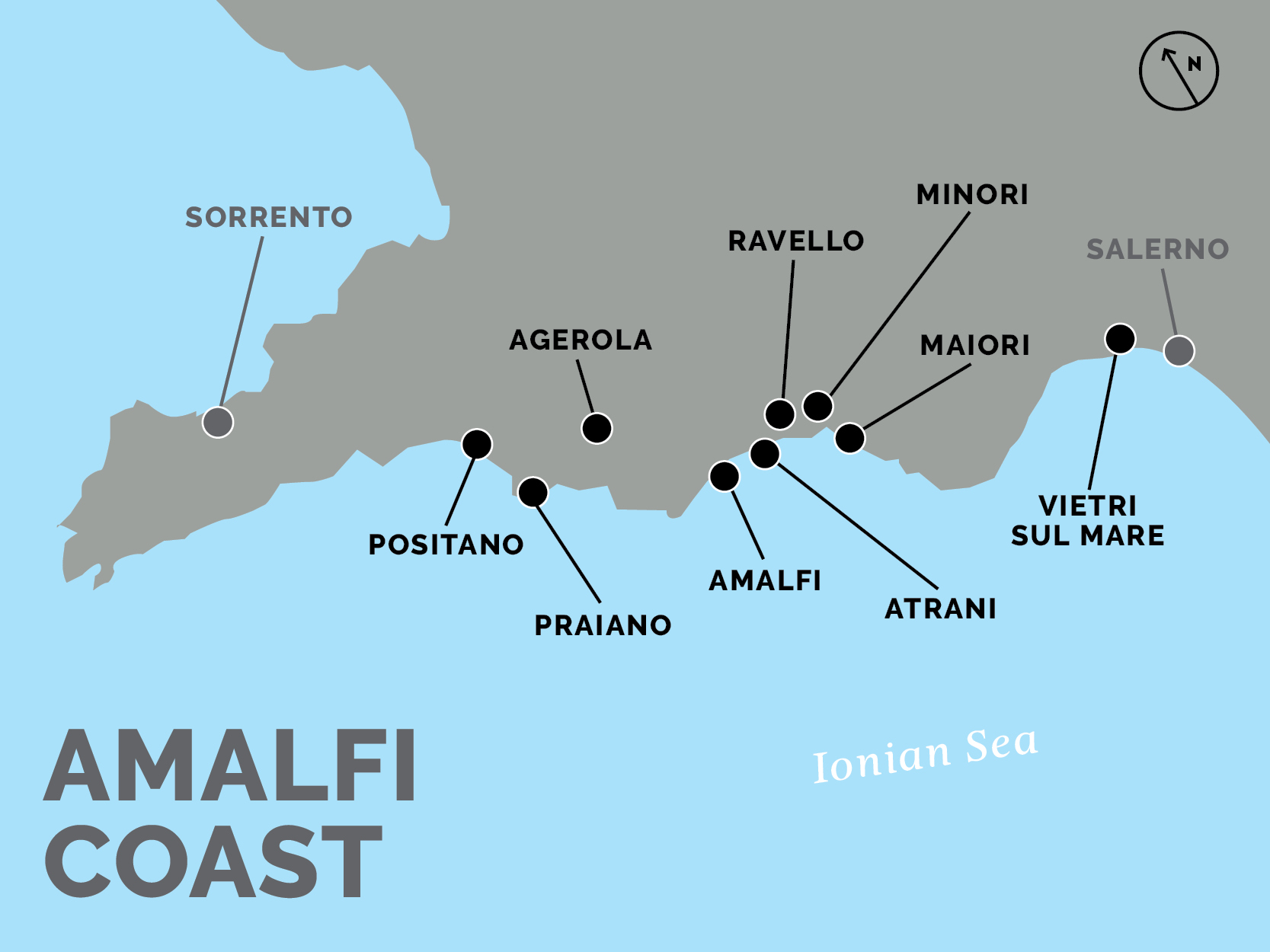 Printable map of amalfi coast