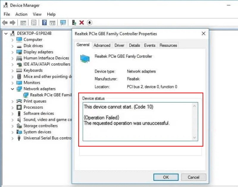 this device cannot start code 10 error