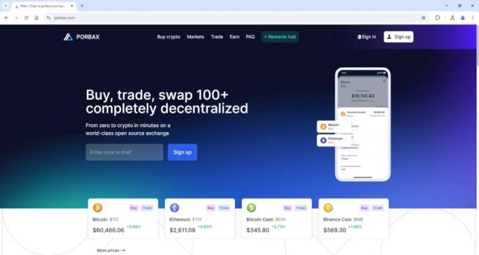 Porbax.com pop-up