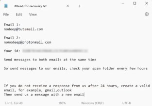 NoDeep Ransomware (ransom note)