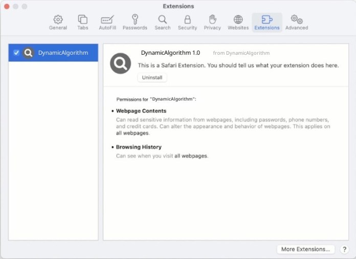 DynamicAlgorithm adware
