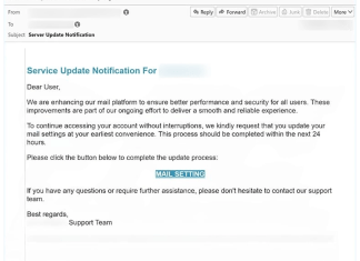 How to stop “Service Update Notification” e-mail spam