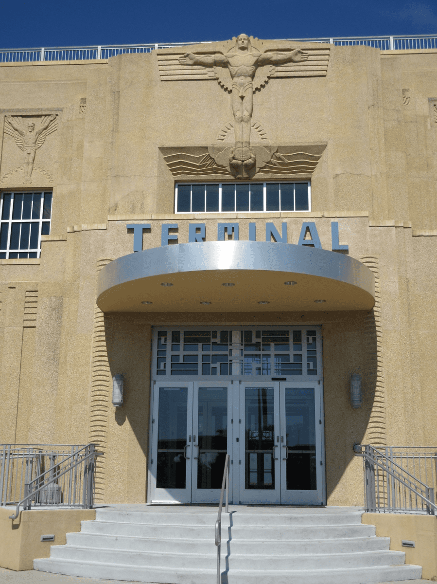 Lakefront Airport Terminal, on the shores of Lake Pontchartrain