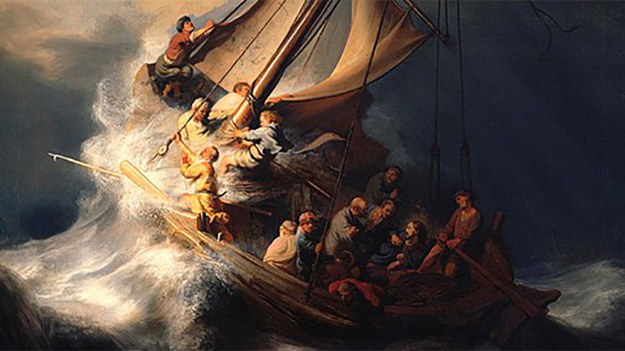 "The Storm on the Sea of Galilee", dilukis oleh Rembrandt van Rijn, pada tahun 1633
