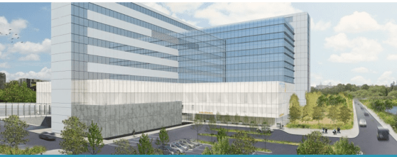Hospital rendering looking east