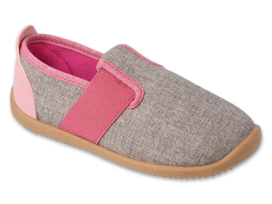Papuci de interior, bumbac si piele SOFTER