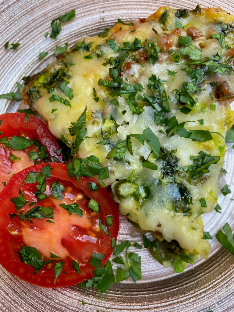 Asparagus Frittata with Peas and Pancetta Bytes Bits 'n Booze