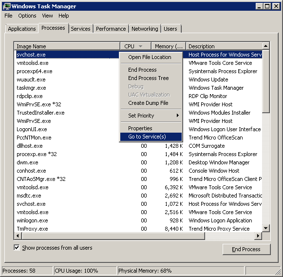 You can trim down unneeded services by disabling or stopping the services that don't absolutely need to be running. Windows Server 2008 R2 Svchost Exe High Cpu Usage Bytesizedalex