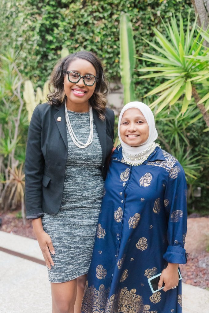 Mayor Yasmine-Imani McMorrin and State Party Progressive Caucus Chair Fatima Iqbal-Zubair