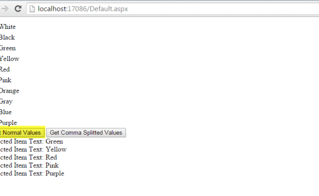 Get Multiple Selected Values From ASP CheckBoxList