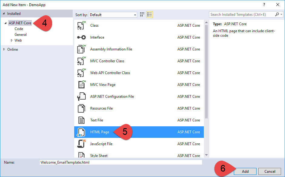 Send Email Using Templates In ASP.NET Core (1) Send Email Using Templates In ASP.NET Core (1)
