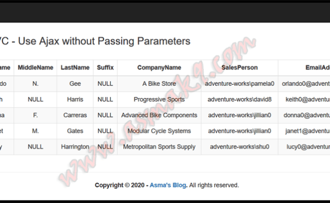 ASP.NET MVC - How To Use Ajax Without Passing Parameters