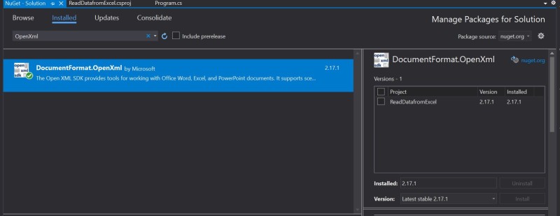 How to read data from an excel sheet