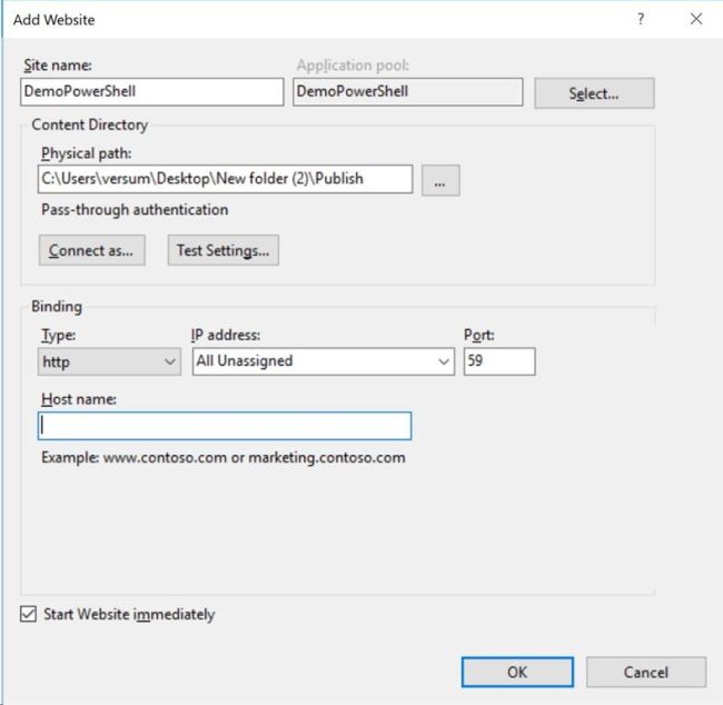 How to install iis, create application pool and using powershell script