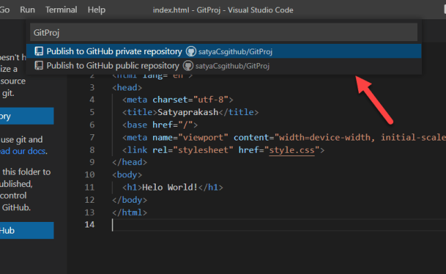 Manage GitHub Repository Using Visual Studio Code