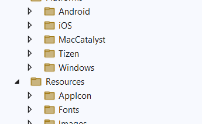 Project Structure Of .NET MAUI Application