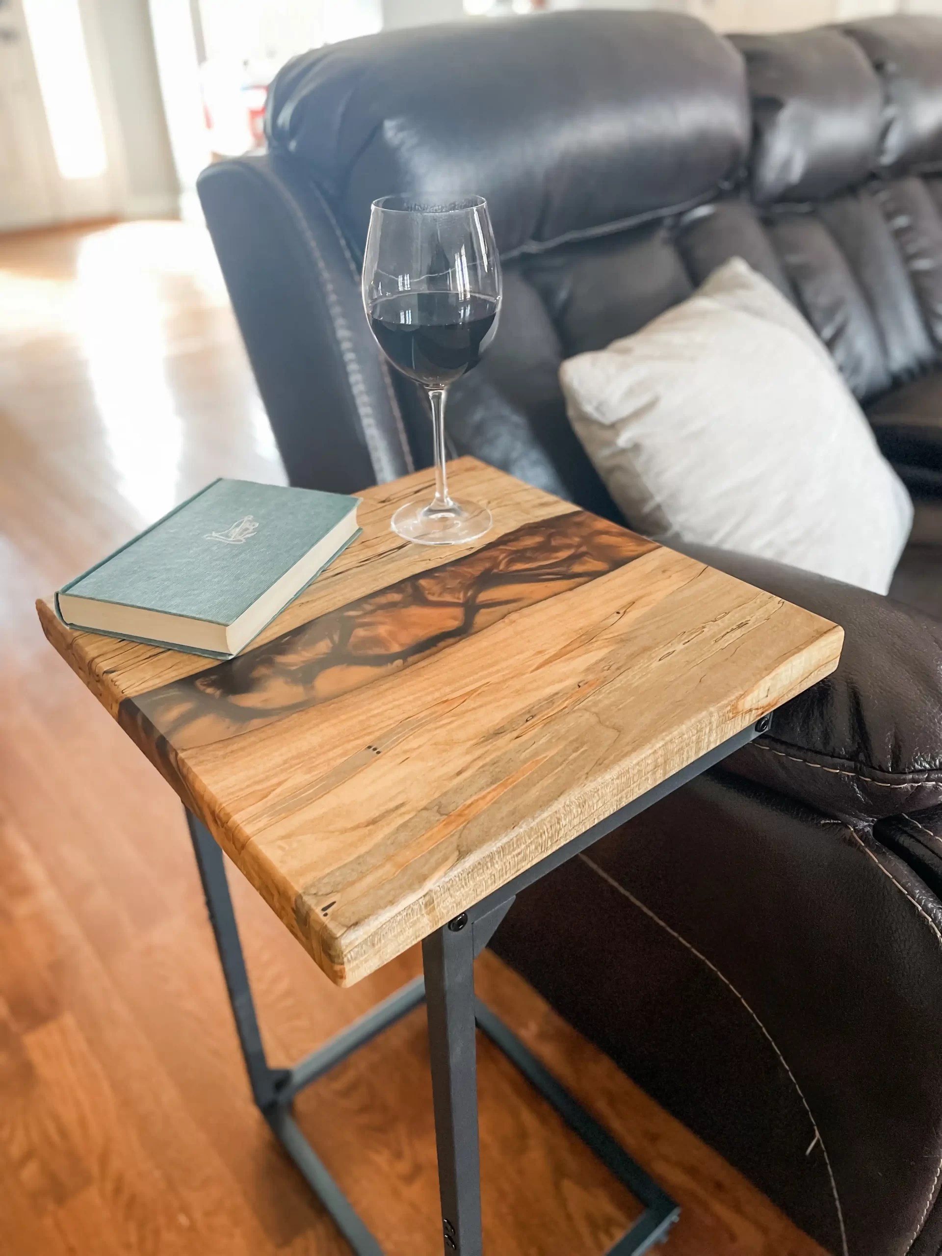Spalted Maple with Copper and Gold Resin River Couch C-Table