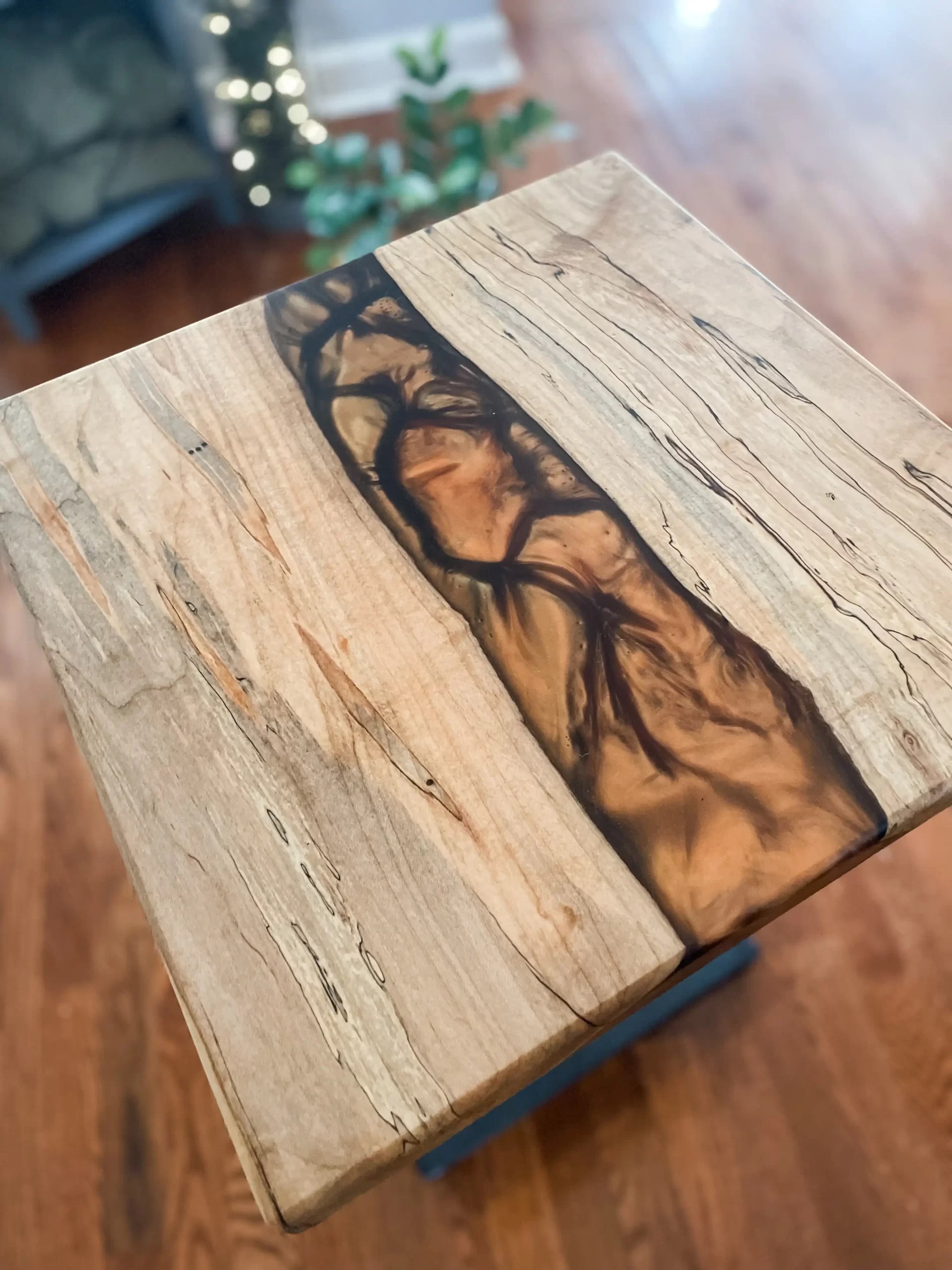 Spalted Maple with Copper and Gold Resin River Couch C-Table