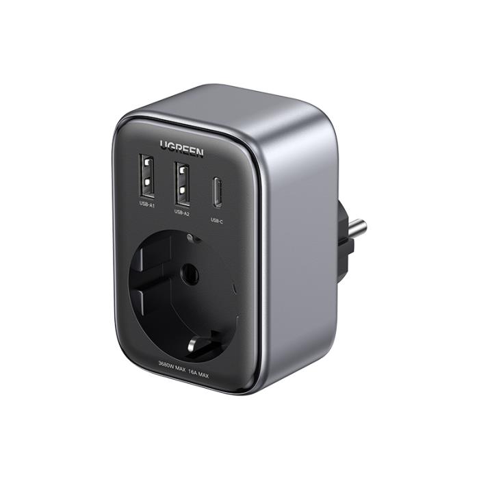 Πρίζα Ασφαλείας UGREEN CD314 90613 με 3 Θέσεις Φόρτισης GaN 30W (340354)