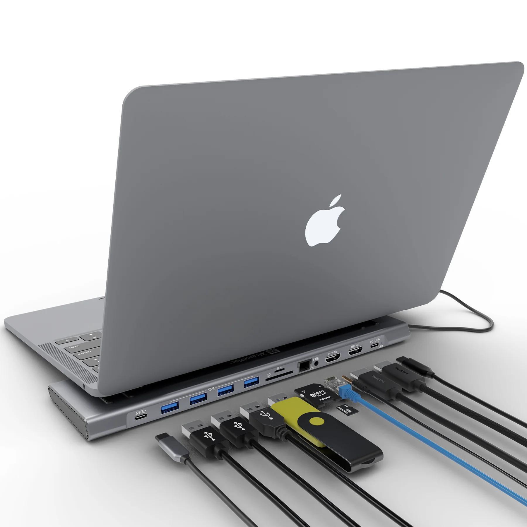 XTREME MAC (XWH-CDH-13) TYPE-C DOCKING HUB STATION - 12 PORTS ETHERNET, 2* HDMI, SD/MSD CARDS, USB-C PD 100W, USB-C, 4* USB 3.0, AUDIO IN/OUT (COM.PAR.4070)