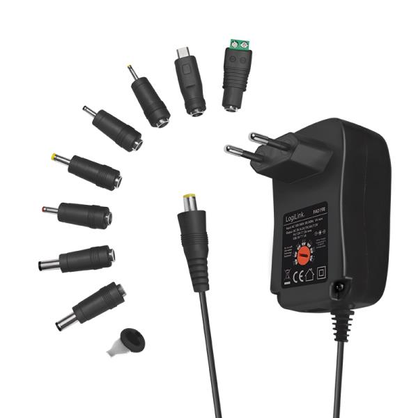 Universal Τροφοδοτικό LogiLink PA0198 3-12V 24W(8 βύσματα) (030841)
