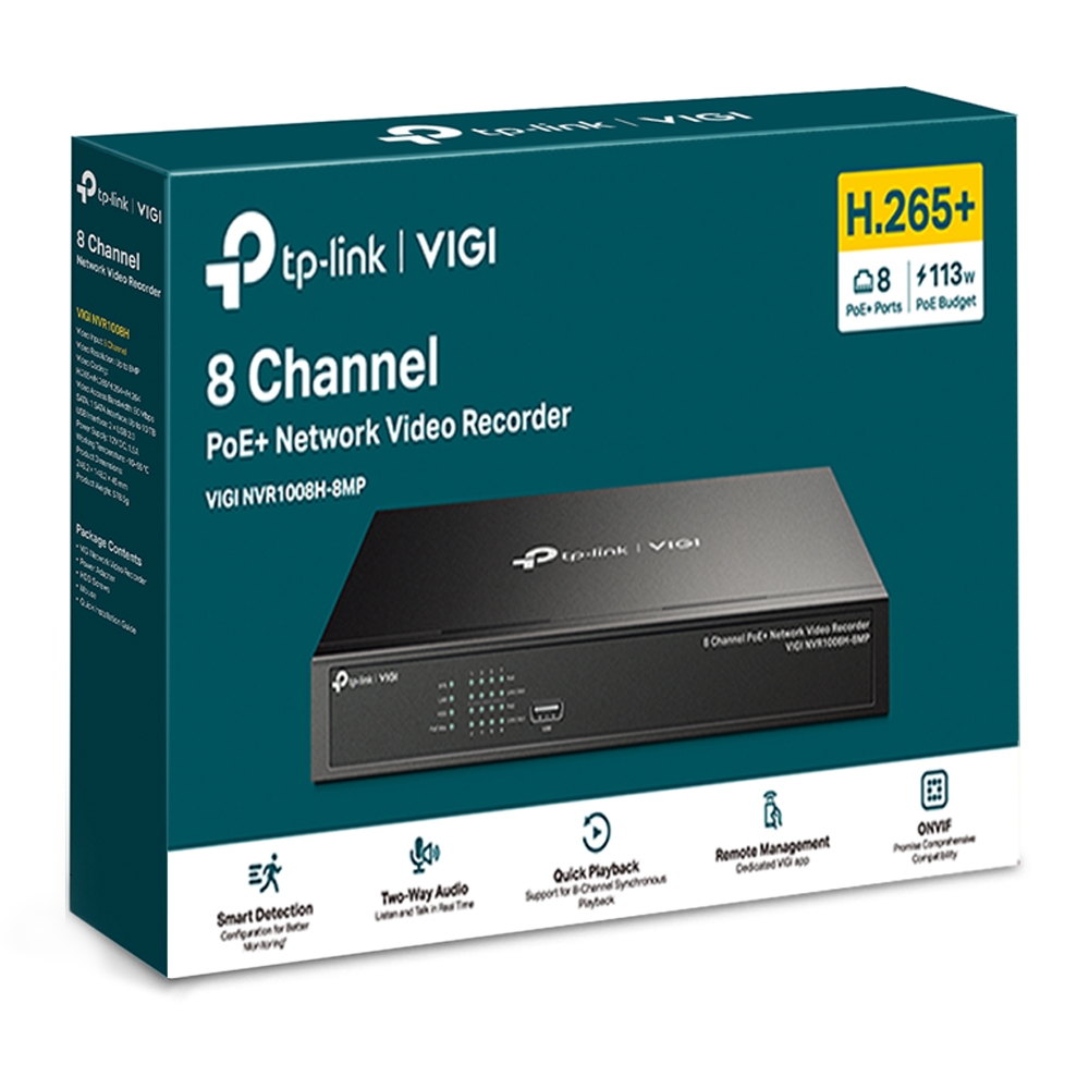 8 Channel PoE+ Network Video Recorder 113W (VIGI NVR1008H-8MP)