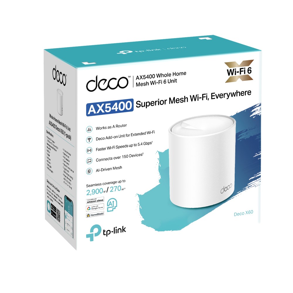 Mesh WiFi 6 System AX5400  (1-PACK) (Deco X60(1-pack))