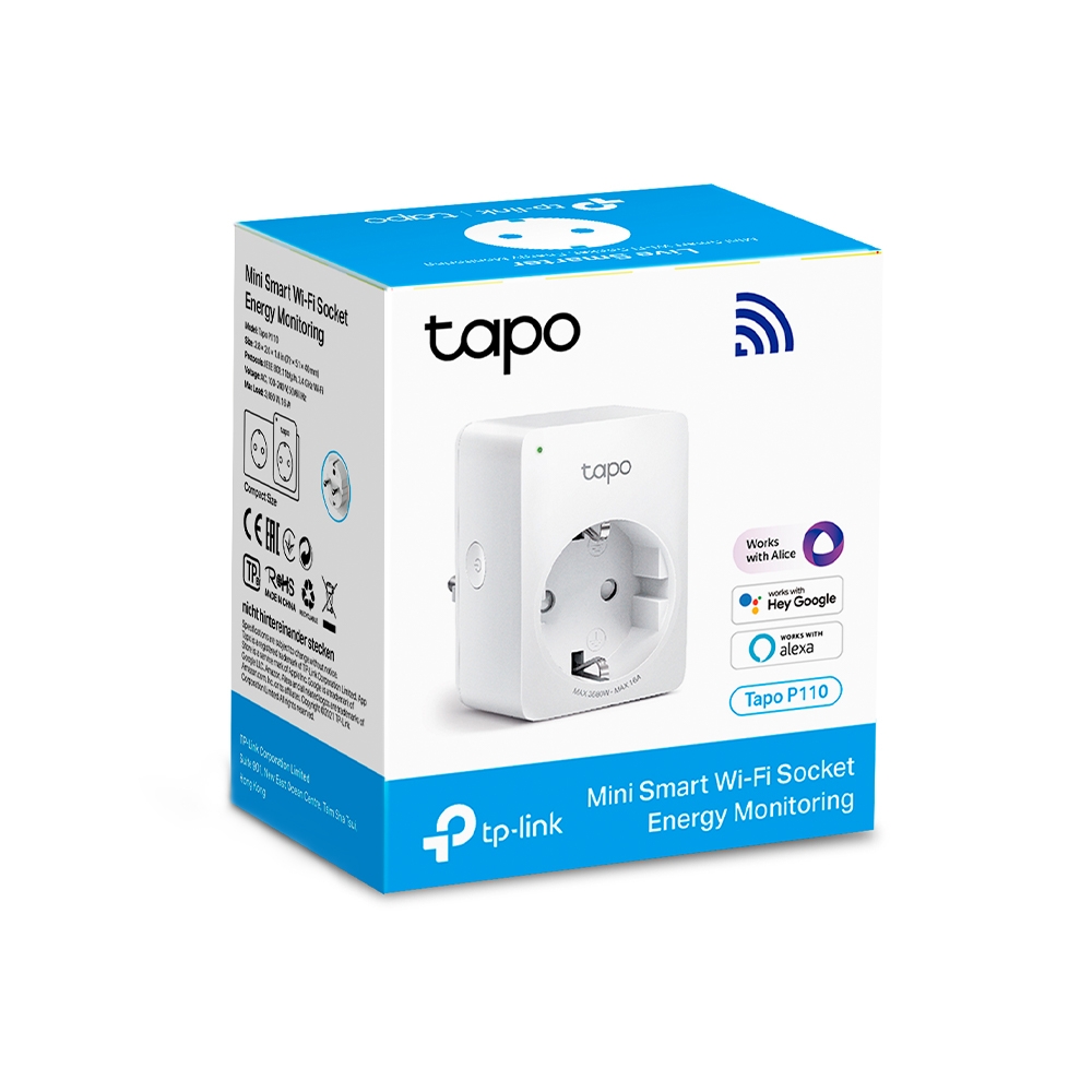 Mini Smart Wi-Fi Socket, Energy Monitoring, (Tapo P110)