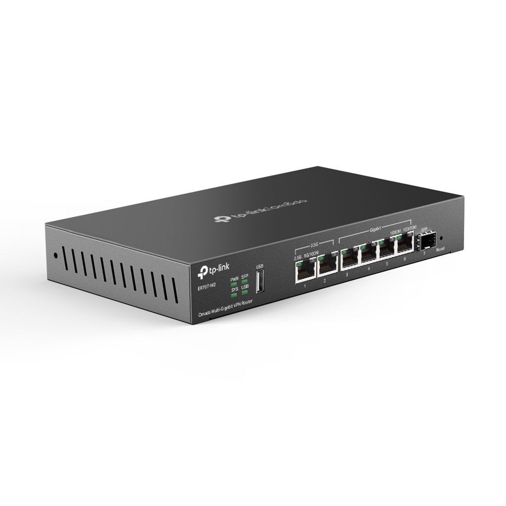 VPN Router Omada with 4*Gigabit port  and    2*2.5G RJ45, 1? 1GE SFP, 1*USB 2.0 (supports USB LTE dongle ) (ER707-M2)