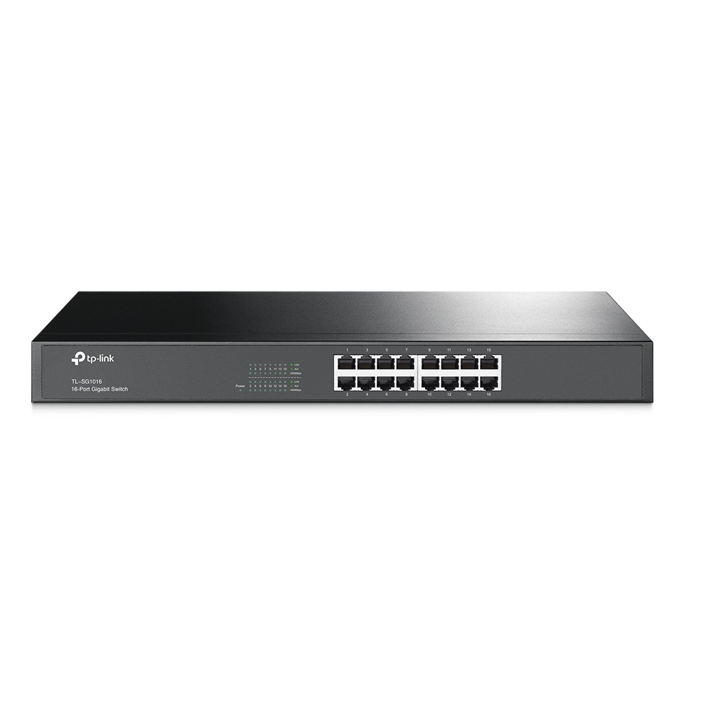 SWITCH 16 Gigabit RJ45 Ports, 1U 19-inch Rack-mountable Case (TL-SG1016)