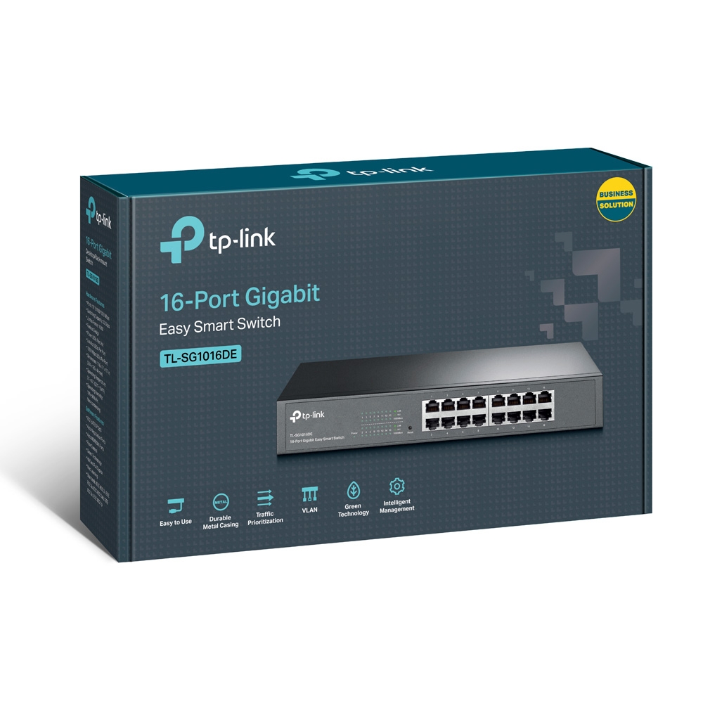 SWITCH 16-Port Gigabit Smart 13-inch Rack-mountable (TL-SG1016DE)
