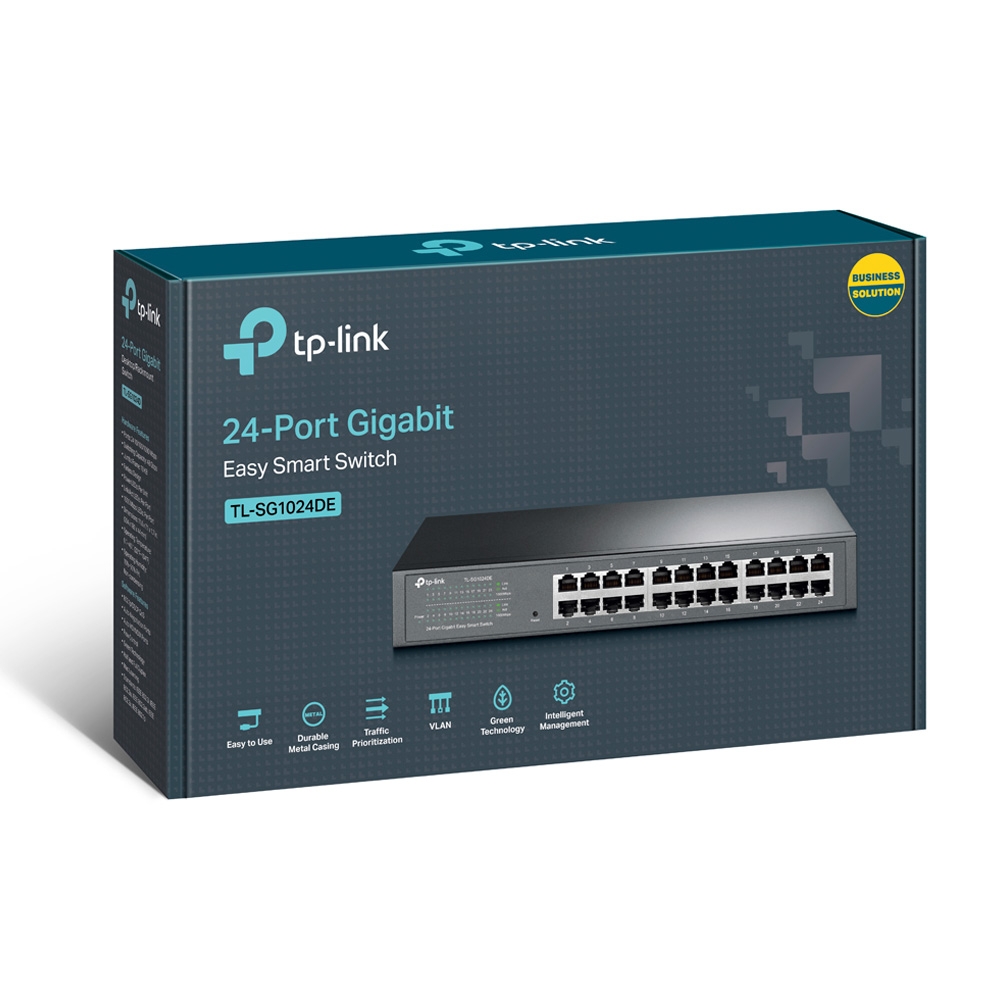 SWITCH 24-Port Gigabit Smart Switch 13-inch Rack-mountable (TL-SG1024DE)