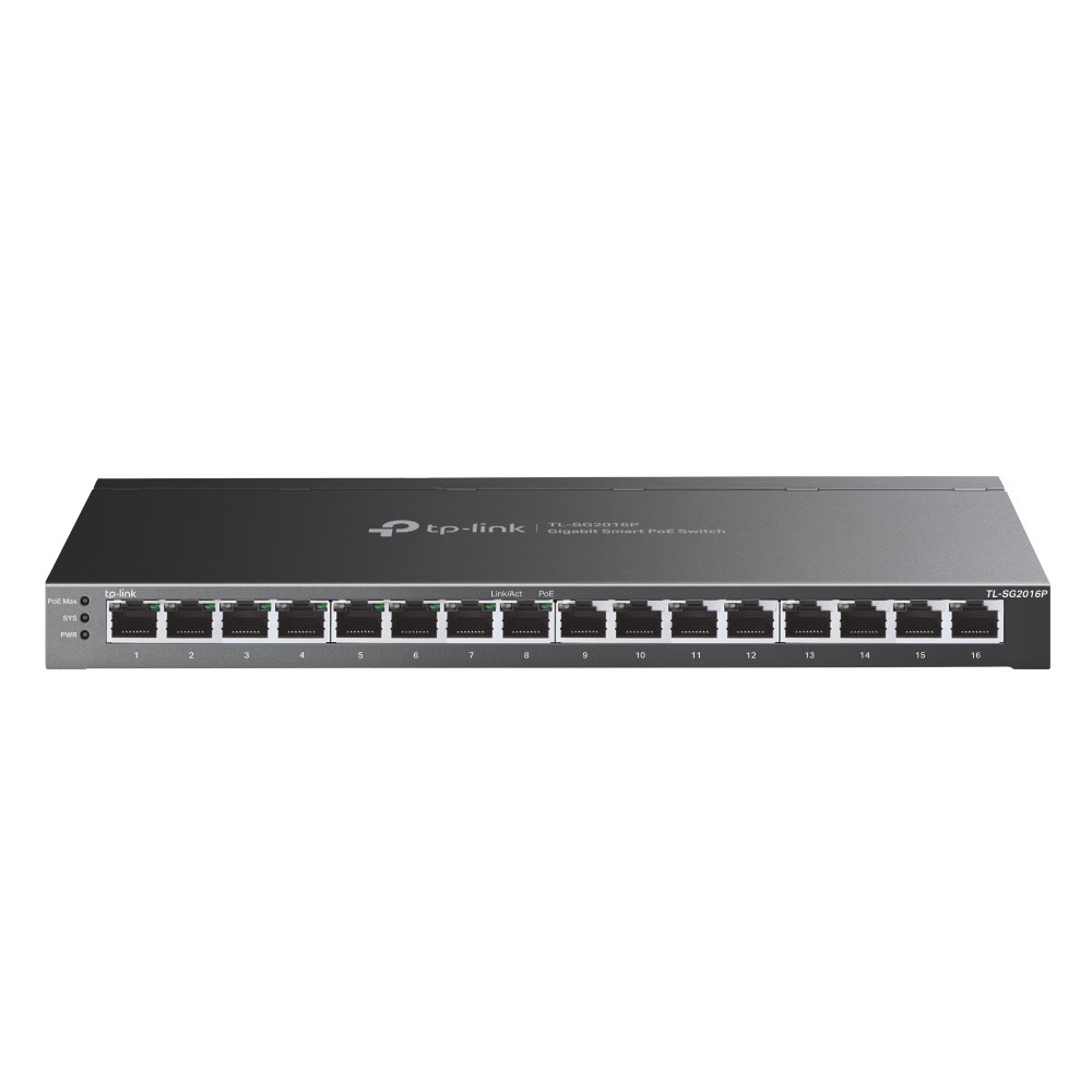 SWITCH 16-Port Gigabit Smart Managed  8Port PoE+  120W PoE Power Desktop Steel Case (SG2016P)