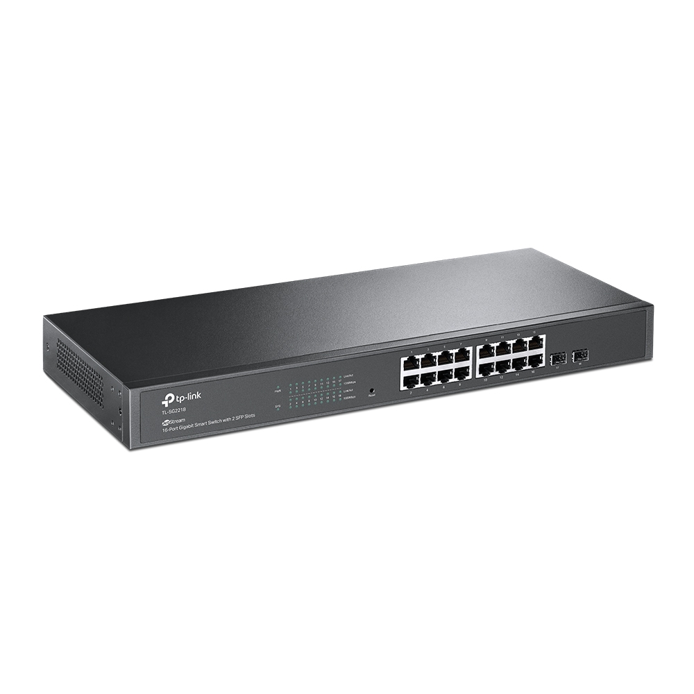 SWITCH 16-Port Gigabit Smart Switch with 2 Gigabit SFP Slots  19-inch Rack-mountable  Case (SG2218)