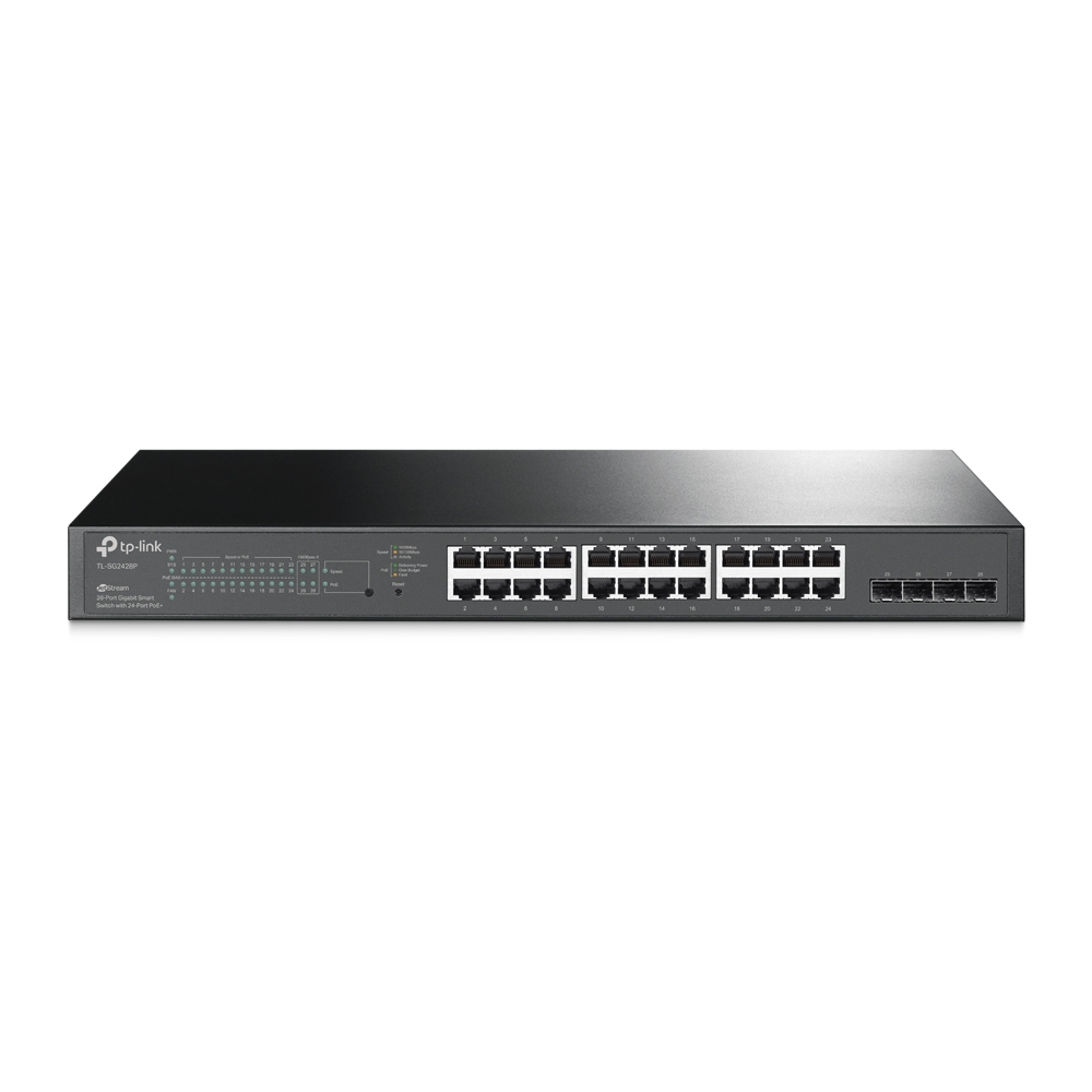 SWITCH 24-Port Gigabit+ 4*Gigabit SFP+ Smart Managed  24-Port PoE+  250W PoE Power 19-inch Rack-mountable (SG2428P)