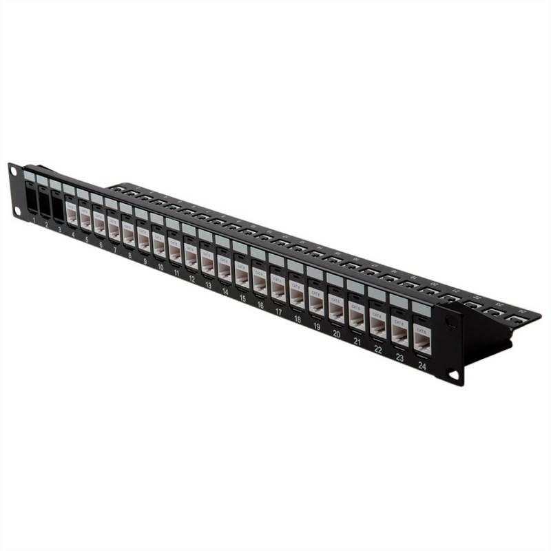 KEYSTONE PANEL CAT6 1U 24P.ΚΕΝΟ (Mε Στήριγμα Καλωδίων) μαύρο (26.11.0357-5)