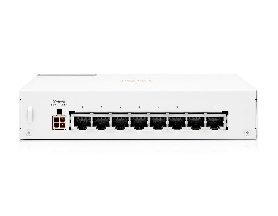 Hewlett Packard Enterprise Aruba Instant On 1430 8G Class4 PoE 64W Unmanaged L2 Gigabit Ethernet (10/100/1000) Power over Ethernet (PoE) White (R8R46A) (C02480)