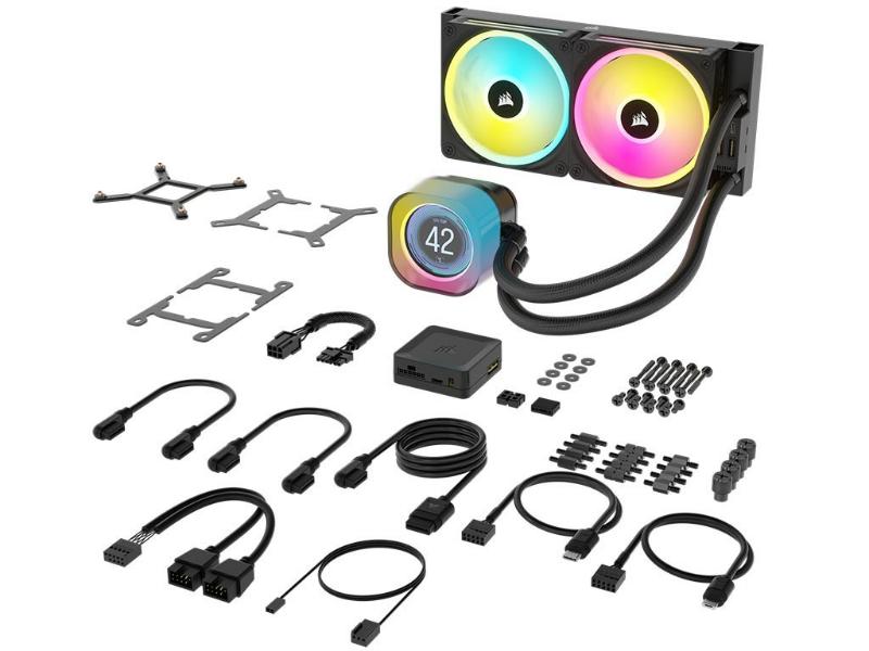 Corsair iCUE LINK H100i LCD AIO 240mm Radiator Liquid CPU Cooler 277mm x 120mm x 27mm radiator (CW-9061007-WW) (CORCW-9061007-WW)