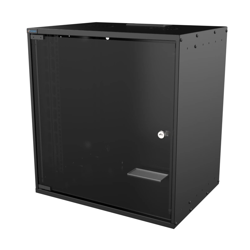 Επίτοιχη καμπίνα 12U με βάθος 400 mm BLACK (SOH12U40MN.01)