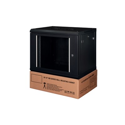 Επίτοιχη καμπίνα 15U με βάθος 600mm &apos;&apos;Flat Pack&apos;&apos; Μαύρη (STEEL-15U6060-BL-F)