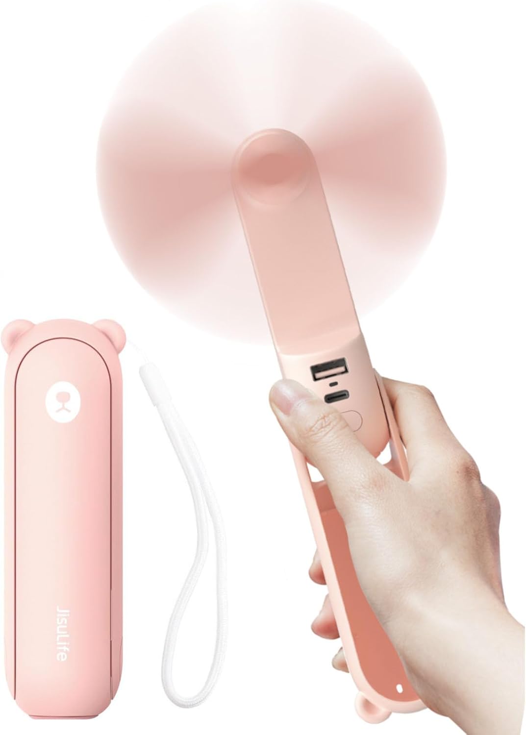 JISULIFE (S010F8X02006) PORTABLE HANDHELD FAN LIFE8 PLUS (4500MAH) PINK (6975061531029)