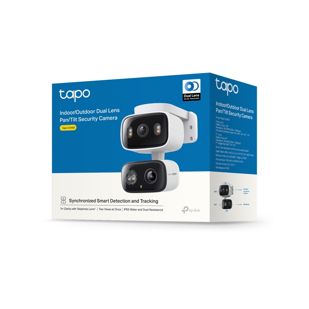 Camera  Pan/Tilt Outdoor Security Dual Lens Wi-Fi 2K  ( 2304 X 1296) (Tapo C246D)