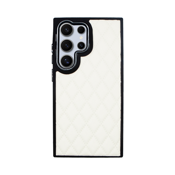 Vivid Diamond Shape PU Leather Case Samsung Galaxy S24 Ultra White (CS-SP Case 1-2403006)